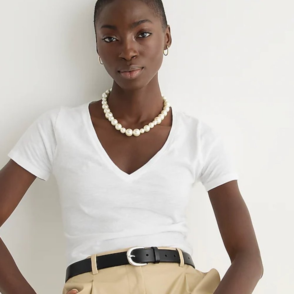J. CREW Vintage cotton V neck tee shirt